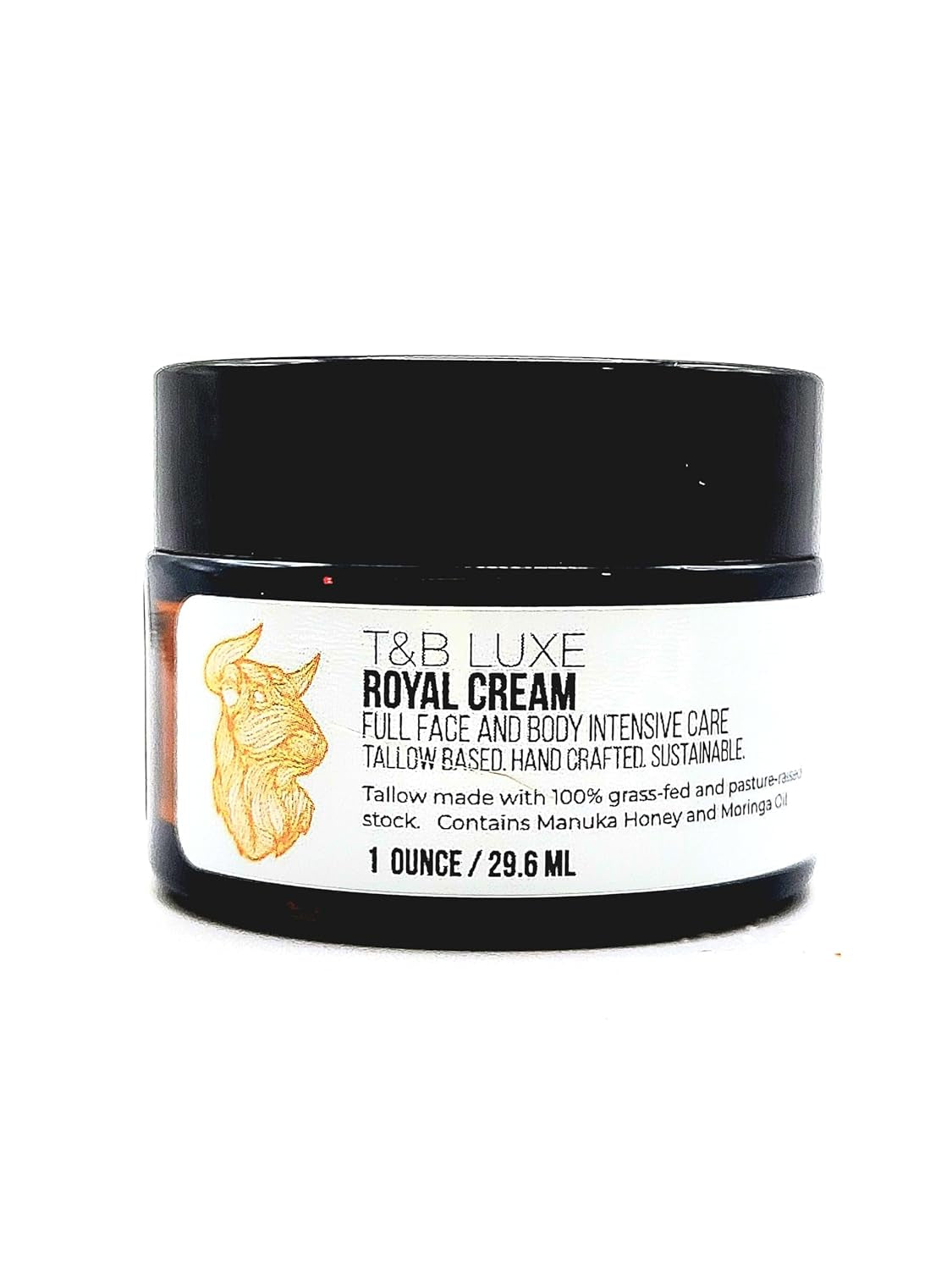 T&B LUXE Royal Whipped Tallow Skincream with Manuka Honey, Essential Oils, 1 Oz