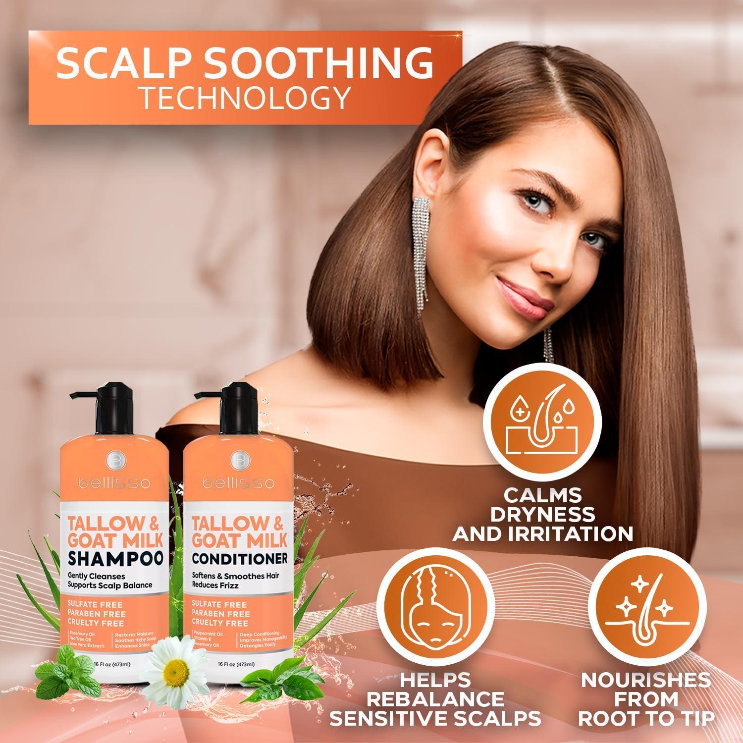 Beef Tallow Shampoo & Conditioner Set — Goat Milk, Sulfate Free