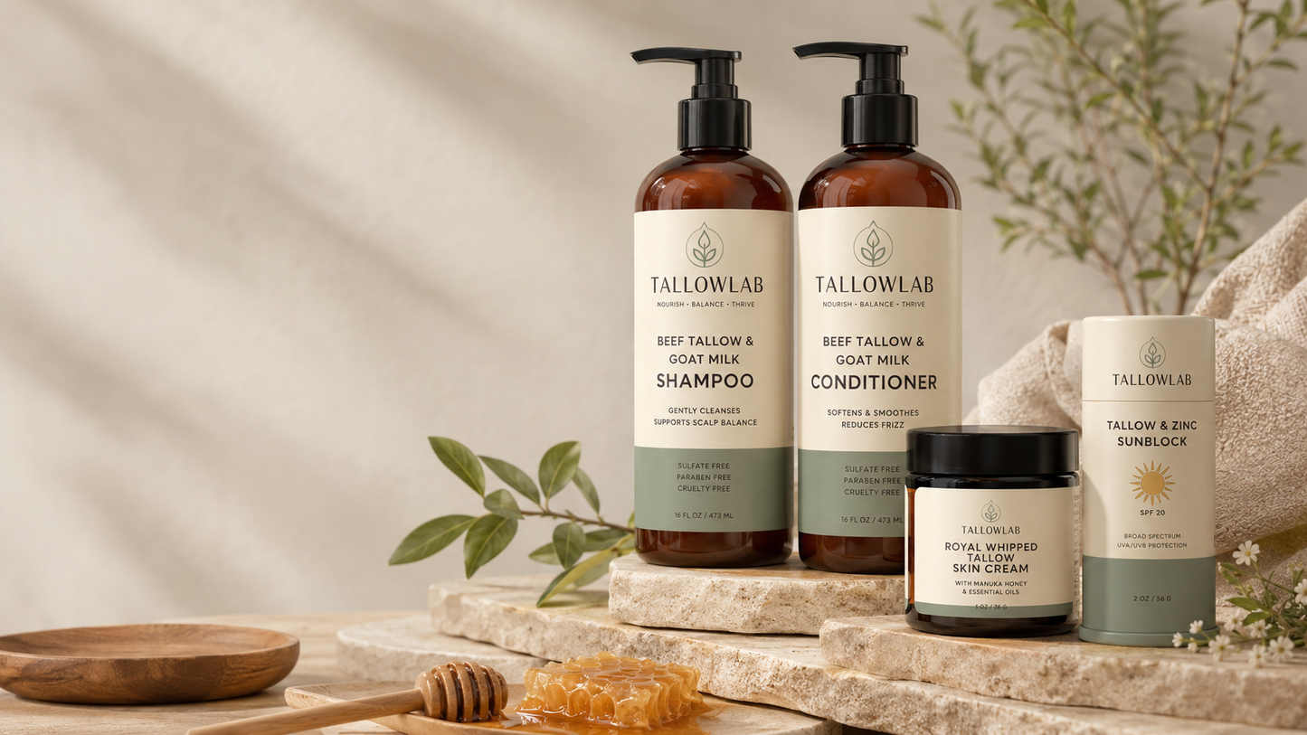 T&B Luxe Royal Whipped Tallow Skin Cream with Manuka Honey and Essential Oils, 1 oz