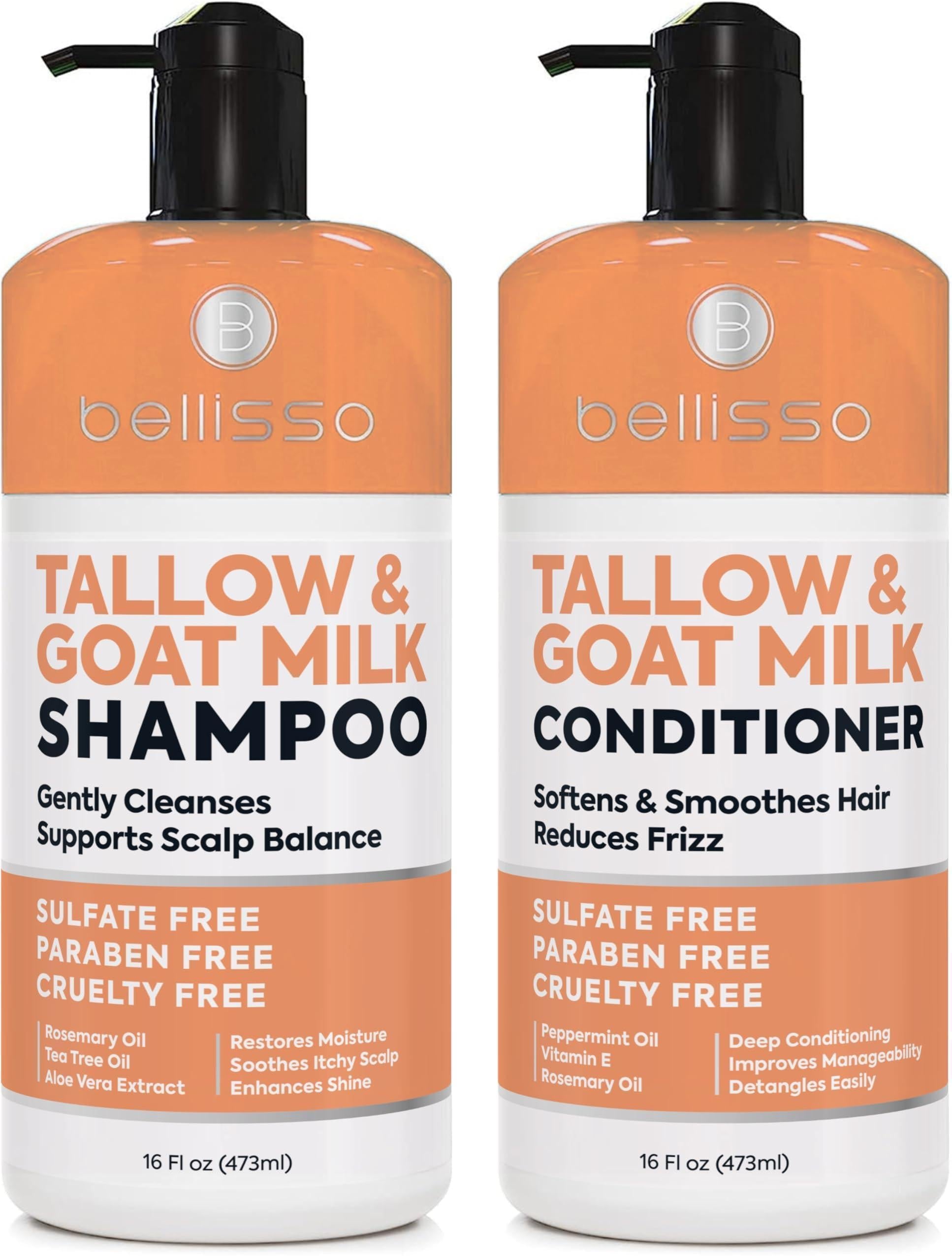 Beef Tallow Shampoo & Conditioner Set — Goat Milk, Sulfate Free